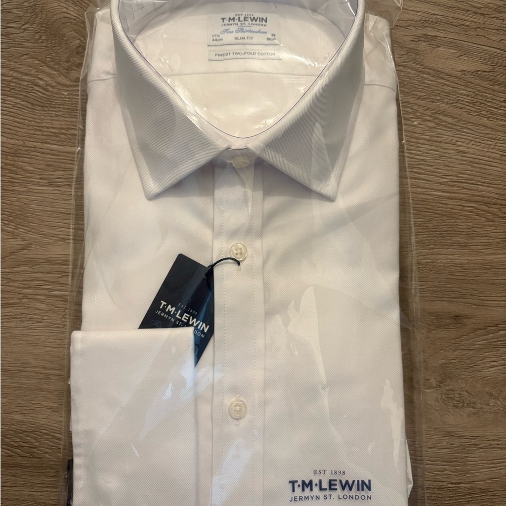 T.M.Lewin White Dress Shirt Classic Formal Wear